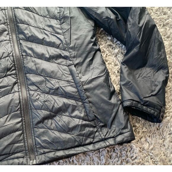 The North Face black gray Mossbud Reversible faux fur JACKET COAT sz  M - Picture 6 of 7